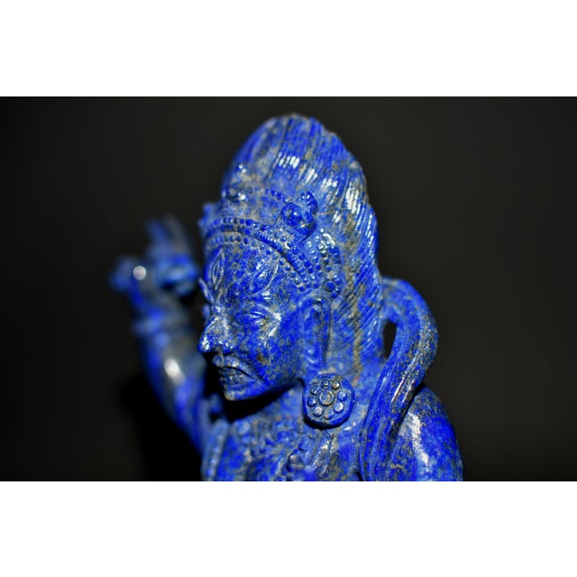 Natural Lapis Indian God Vajrapani Protector For Sale - Image 15 of 17