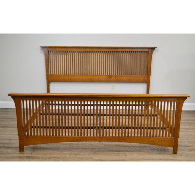 Stickley Mission Collection Oak King Size Spindle Bed Chairish