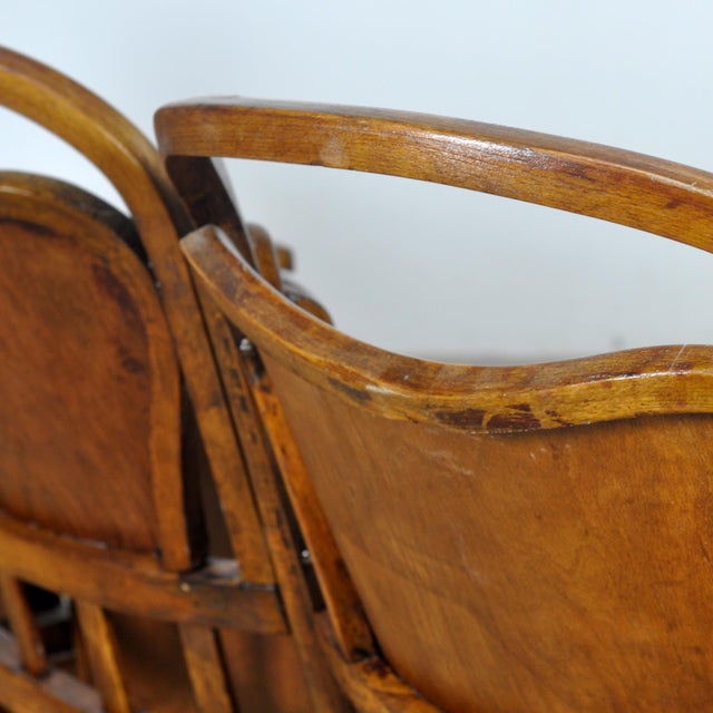 Brown Vintage Folding Chairs, 1930s, Set of 4 For Sale - Image 8 of 15