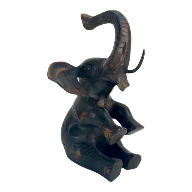 Large Solid Brass Elephant Figurine For Sale