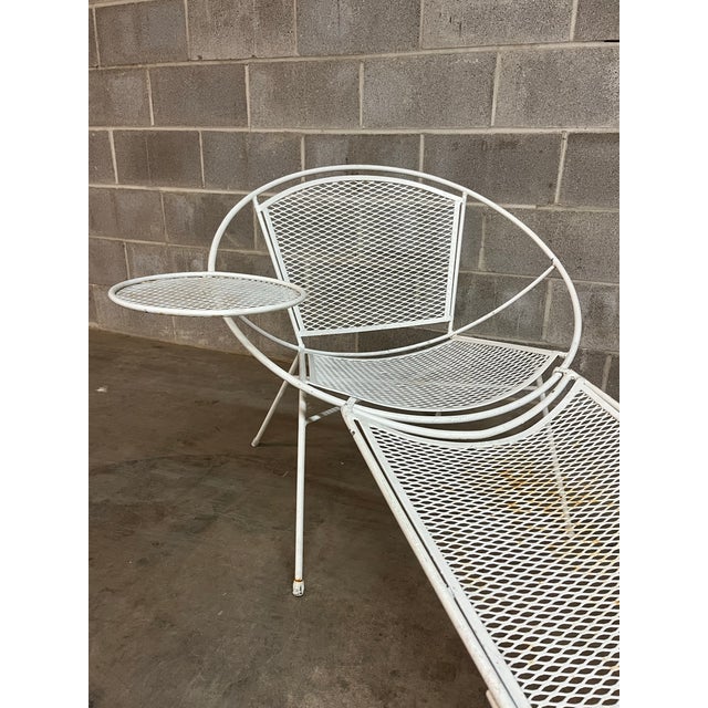 Mario Tempestini Pair Vintage Maurizio Tempestini for Saulterini “Radar” Lounge Chair With Drink Table., Attributed For Sale - Image 4 of 12
