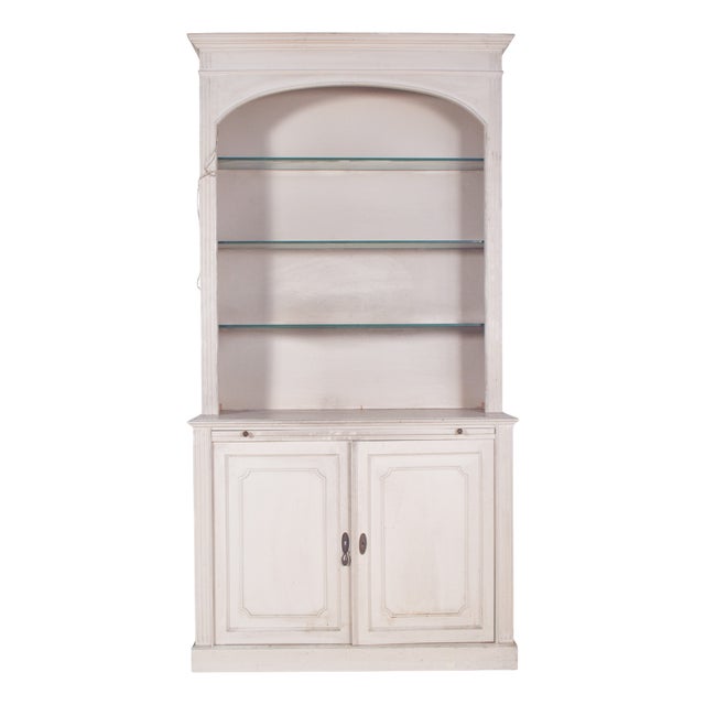 White Painted 2-Door Bookcase, 1890s For Sale