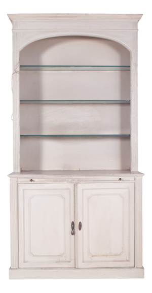 White Painted 2-Door Bookcase, 1890s