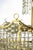 Vintage Gilded Brass and Crystal Drops 6-Light Chandelier, Italy, 1970s For Sale - Image 4 of 5