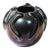 Mid-Century Hand-Blown Murano Iridescent & Black Glass Vase W/ Sculptural Detail For Sale
