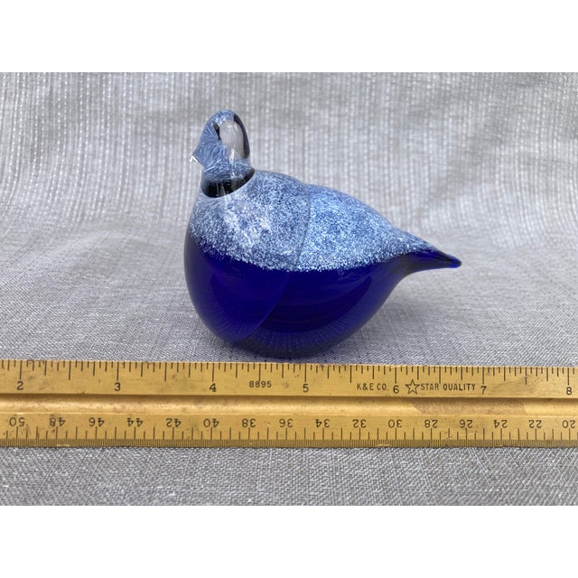 Blue Vintage Taikayon Blue Glass Bird Figure, Finland For Sale - Image 8 of 11