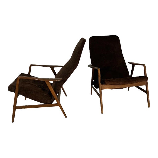 Pair of Armchairs Attributed to Gio Ponti, Coming From the Parco Dei Principi in Rome For Sale