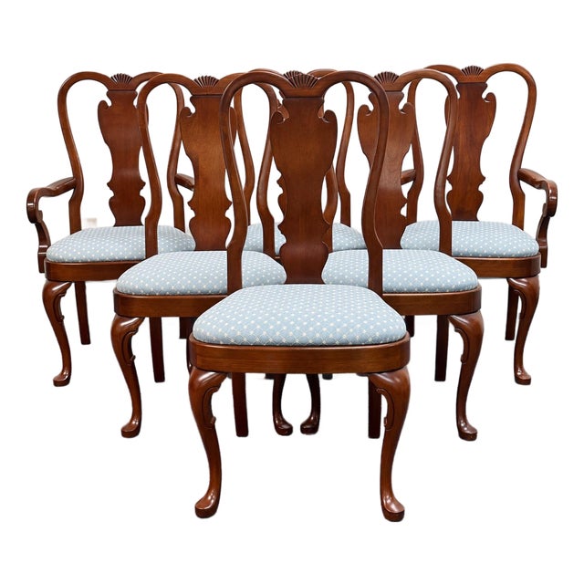 Vintage Pennsylvania House Solid Cherry Georgian Dining Chairs - Set of 6 For Sale