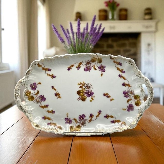 Limoges Ak CD Antique Hand Painted Porcelain Tray / Platter 13.5-inch (Klingenberg/Dwenger) France 1900's For Sale - Image 18 of 18