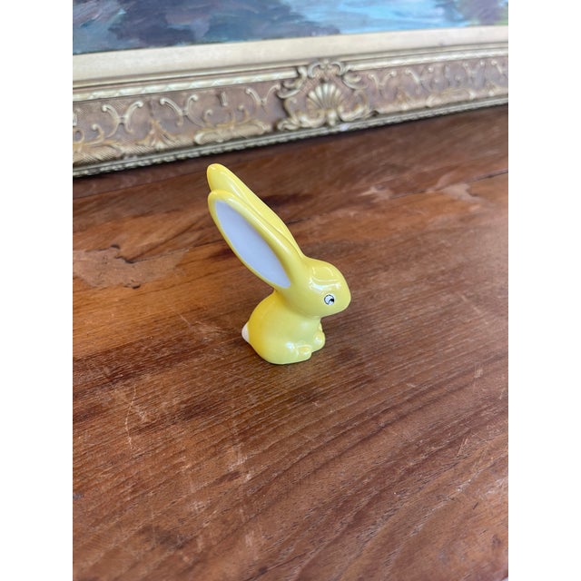Ceramic Vintage Mid-Century Yellow Porcelain Bunny Figurine by Villeroy & Boch, Germany. For Sale - Image 7 of 10