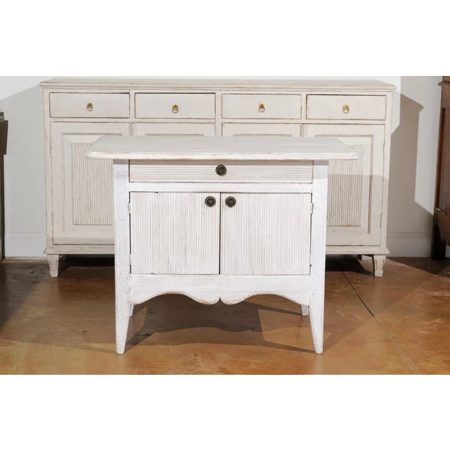 Gustavian (Swedish) 19th Century Swedish Gustavian Style Painted Sideboard For Sale - Image 3 of 12