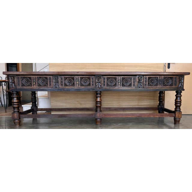 Late 18th Century Spanish Refectory Table or Farm Table with Four Drawers For Sale - Image 18 of 18