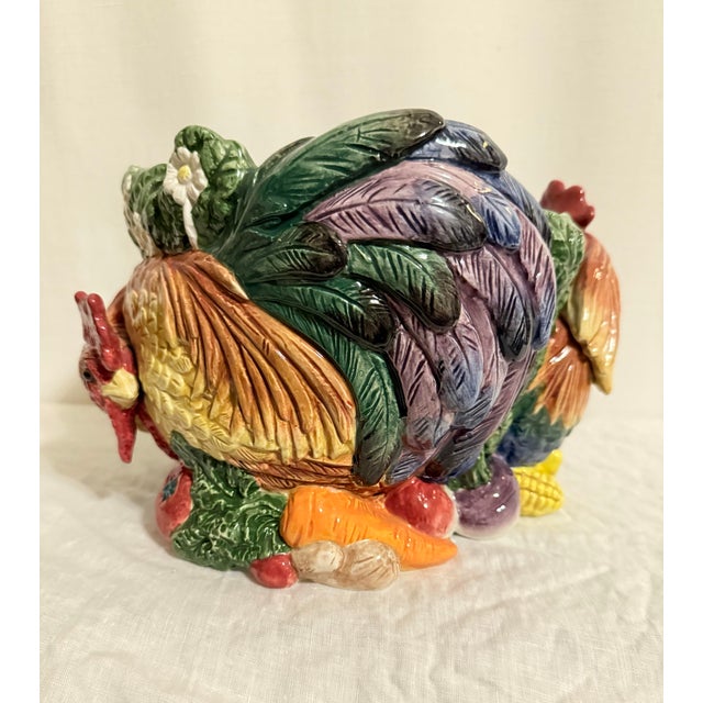 Figurative Stunning Vintage Fitz and Floyd Classics Coq Du Village Rooster Cachepot Planter For Sale - Image 3 of 9