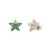 Celestial Starburst Emerald & Diamond Stud Earrings in Silver- A Pair For Sale - Image 6 of 10