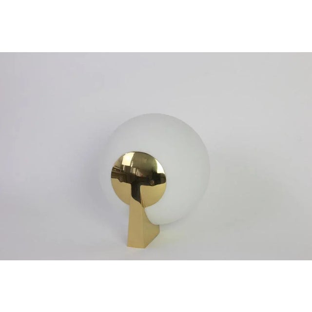 Large German Brass Opal Glass Wall Lights from Limburg, 1970s For Sale - Image 3 of 5