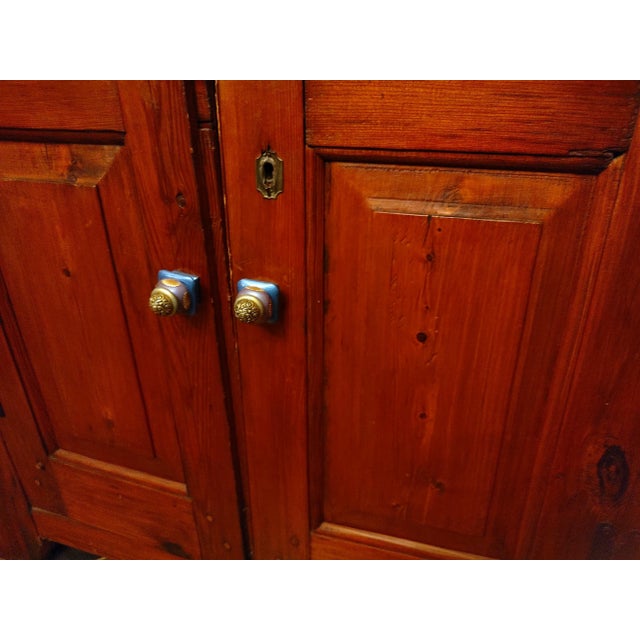 1940s Country Pine Corner Display Cabinet For Sale - Image 4 of 10