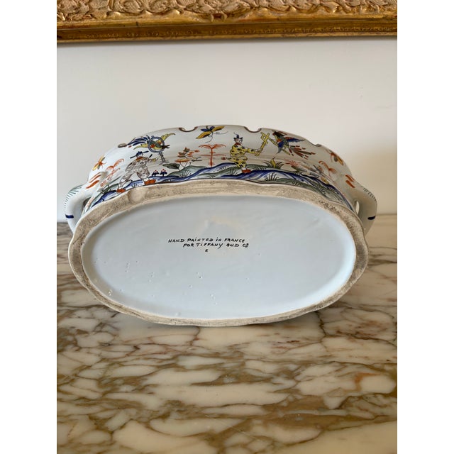 Late 20th Century Handpainted Faience Tiffany & Co. Chinoiserie Jardineire For Sale - Image 9 of 12