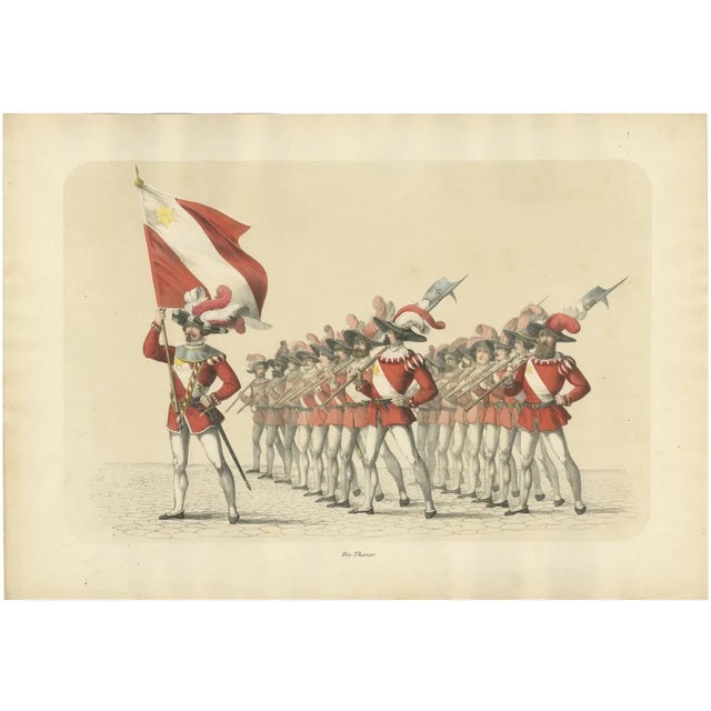 H. Jenny, Swiss March of Honor the Thun Militia in Ceremonial Splendor, 1855, Paper For Sale