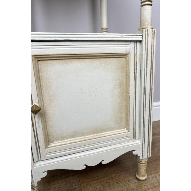 Antique French Oak Bedside Table with Marble Top For Sale - Image 10 of 14