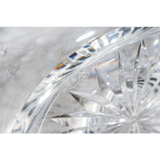 Stunning Edwardian Antique Cut Crystal Perfume Cologne Bottle Sterling Silver Lid Antique Luxury Home Vanity Dressing Table Décor For Sale - Image 14 of 16
