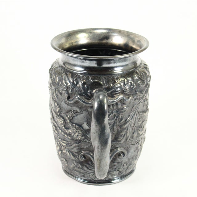 Late 19th Century 1800's Rare Reed & Barton Silvered Embossed Trophy Urn Vase Fenix Bird, Blank For Sale - Image 5 of 18