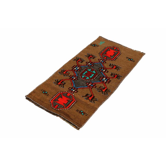 Vintage Handknotted decorative mini rug from Kars region of Turkey. Approximately 45-55 years old. In very good condition.