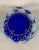 Blown glass bowl in a wrought iron frame Signed André DELATTE (c. 1887-1953) Nancy Blue and white nuanced glass French...