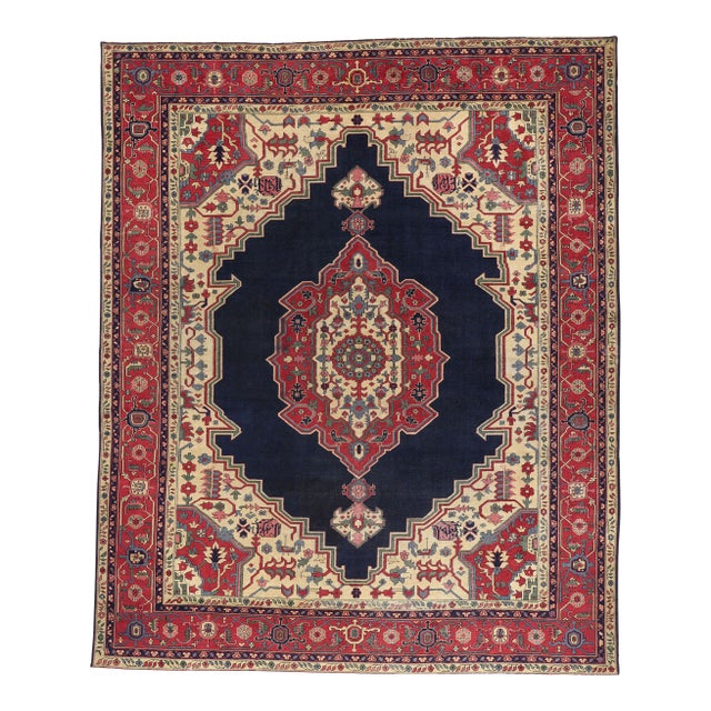 Late 19th Century Turkish Serapi Rug, 12'00 X 14'08 For Sale