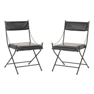 Maison Jansen Style Campaign Chairs, Pair For Sale