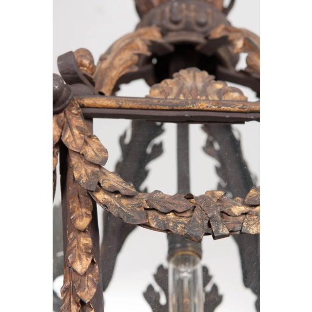 French 19th Century Iron and Gilt Brass Lantern For Sale - Image 11 of 13