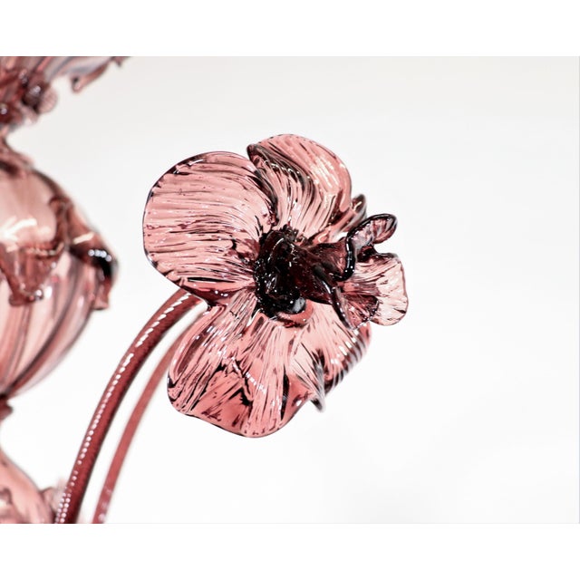 Large Mid-Century Aubergine Murano Chandelier in the Manner of Ercole Barovier For Sale - Image 9 of 16