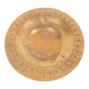 Tiffany Studios New York Bronze Doré Shallow Bowl or Plate With Decorative Border