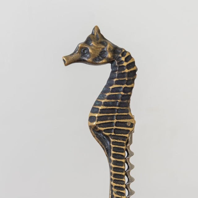 Metal 1950s French Brass Seahorse Bottle Opener For Sale - Image 7 of 9