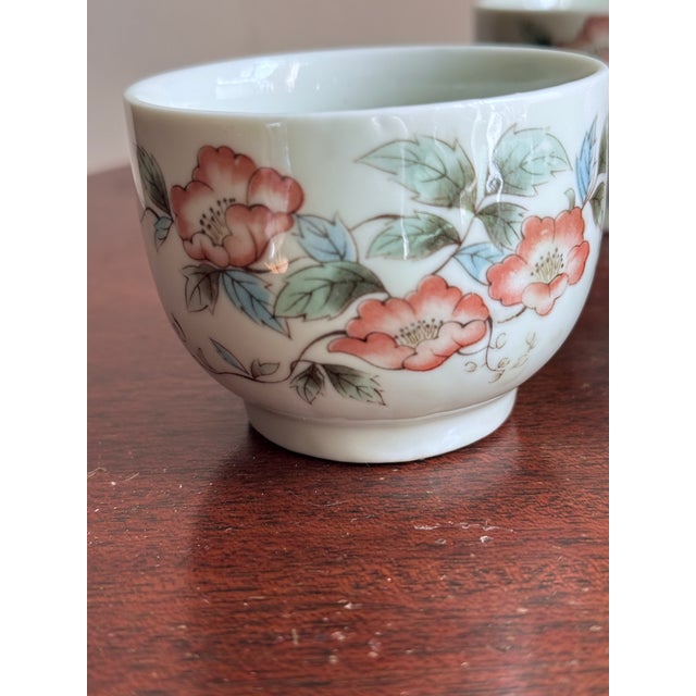 80s Japanese Floral Tea Pot and Cups For Sale - Image 13 of 16