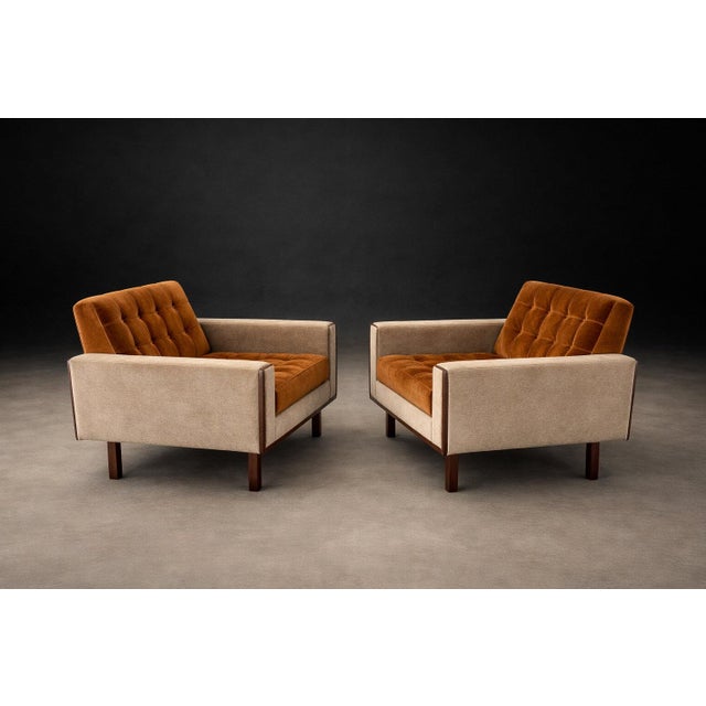 Pair of Brazilian Modern Armchairs by Móveis Cimo, Rosewood, Cognac Mohair & Camel Wool, 1960s For Sale - Image 9 of 13
