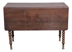 Early 20th Century American Bench Made Mahogany Drop Leaf Table Carved Twisted Barley Legs