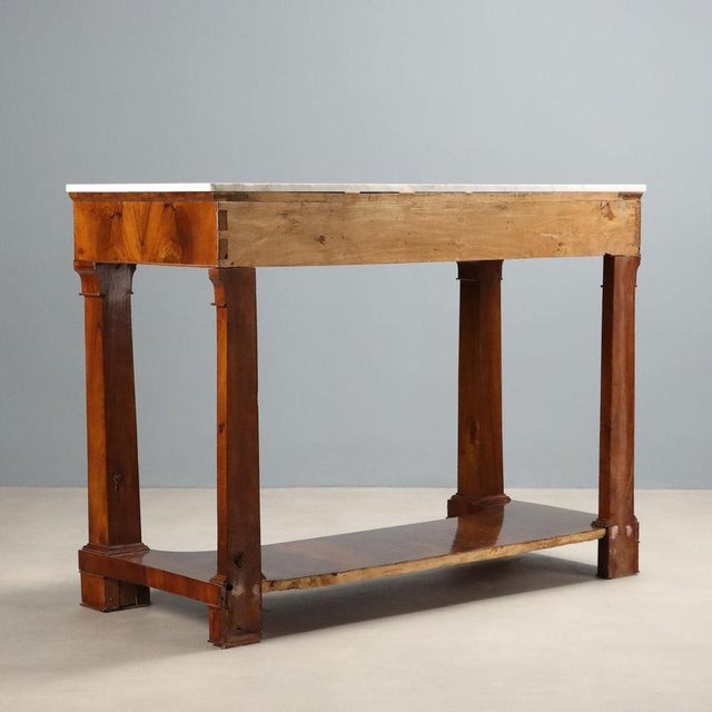 Empire Console Table in Poplar and Walnut, 1800s For Sale - Image 10 of 11