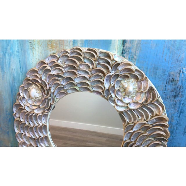 Stunning Silver Iridescent Abalone Seashells ...Rosette Pattern For Sale - Image 4 of 11