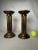 Brass Hollywood Regency Column Brass Pillar Candle Holders, a Pair For Sale - Image 8 of 12