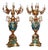 Gilt Empire Faux Malachite Candleholders, Set of 2 For Sale