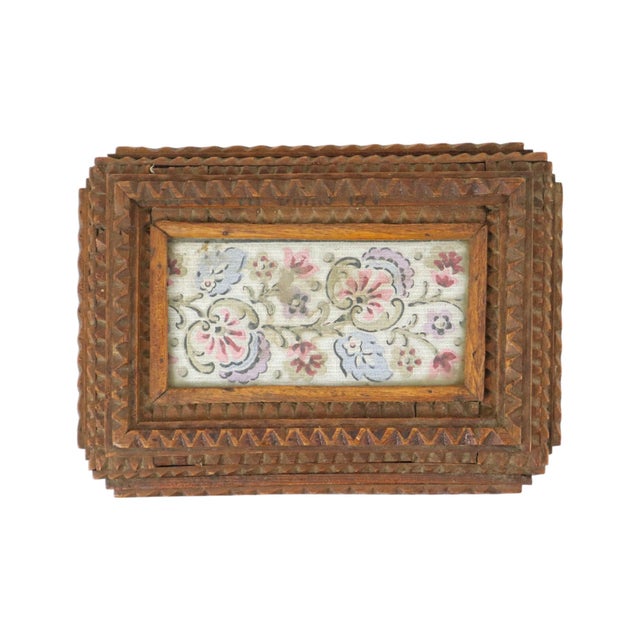 Wooden Tramp Art Box For Sale - Image 9 of 11
