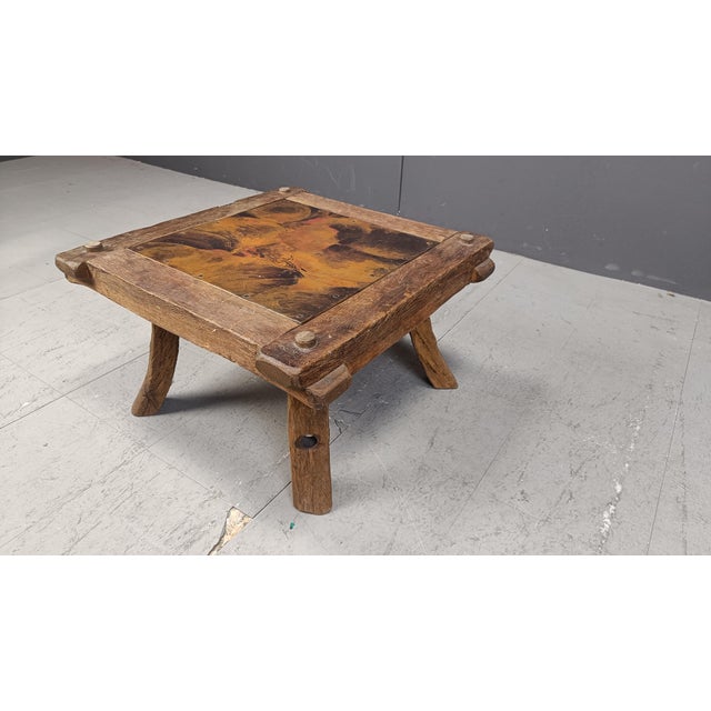 Mid-Century Modern Vintage Brutalist Copper-Plated Coffee Table, 1970s For Sale - Image 3 of 9