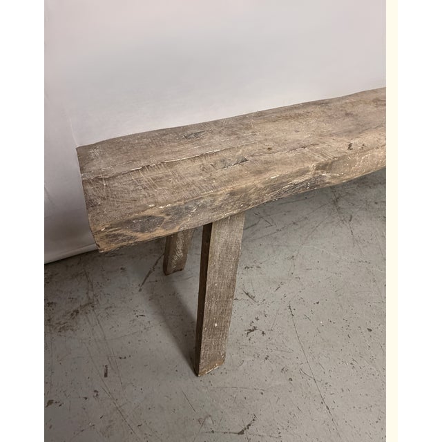 One of the best we have found, an extra large gnarly old pig bench. Full of character and patina, the perfect faded grey...
