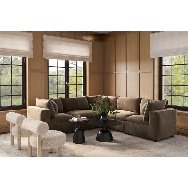 The Cali Chocolate Brown Velvet L-Sectional is the newest addition to our bestselling Cali collection, now available in a...