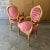 French Pink Velvet Chair French Style Tufted With Gold Details - Set of 2 For Sale - Image 3 of 7