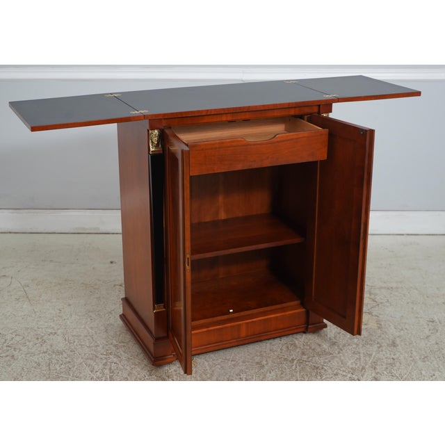 Traditional Baker French Empire Cherry Flip Top Bar Cabinet For Sale - Image 3 of 18