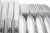Silver 1960s Malta Japanese Mid Century Modern 4 Piece Setting for 4 Stainless Steel Black Detail Matching MCM Spoons Forks Knives 16 Pieces For Sale - Image 8 of 10