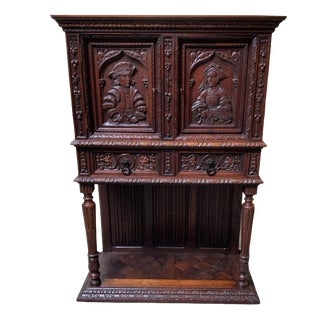 Antique Neo-Gothic Silver Cabinet, 1890 For Sale