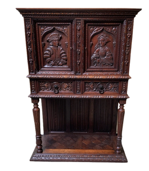 Antique Neo-Gothic Silver Cabinet, 1890