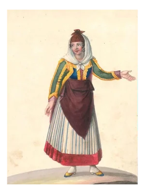 Costume di Procida - Watercolor by M. De Vito - 1820 ca. 1820 c.a.